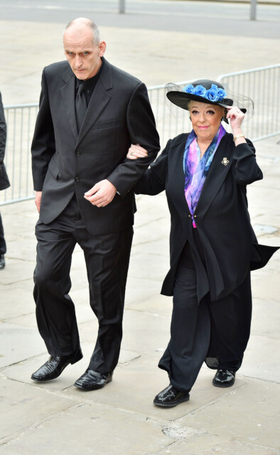 ..Coronation Street Stars past and present attend the funeral of the show's creator Tony Warren at Manchester Cathedral...Julie Goodyear