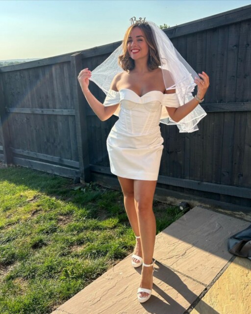 Coronation Street and Strictly star Georgia May Foote looks incredible in tiny wedding mini dress on hen do, , , https://www.instagram.com/georgiamay112/?hl=en