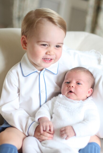 Free for editorial use only, no merchandising or book use..Mandatory Credit: Photo by Shutterstock (4826556c)..Princess Charlotte of Cambridge and Prince George..Royal Portrait of Princess Charlotte and Prince George, Norfolk, Britain - May 2015.. handout photo released by the Duke and Duchess of Cambridge of Prince George and Princess Charlotte. The photograph was taken by the Duchess in mid-May at Anmer Hall in Norfolk.
