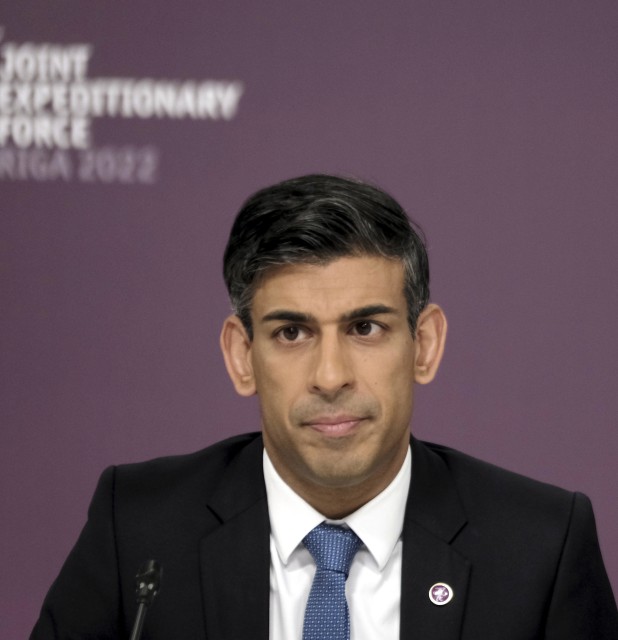 epa10373744 Britain's Prime Minister Rishi Sunak attends the Summit of the Joint Expeditionary Force (JEF) in Riga, Latvia, 19 December 2022. The JEF heads of state, government and ministers met in Riga to discuss Russia's invasion of Ukraine and consequent changes in the security climate in the North Atlantic, Baltic Sea and the High North regions, and on measures to improve regional security. The JEF is a coalition of nations (Denmark, Estonia, Finland, Iceland, Latvia, Lithuania, Netherlands, Norway, Sweden and the United Kingdom). EPA/VALDA KALNINA
